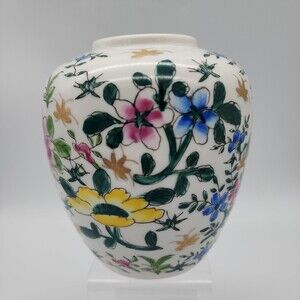 VTG Andrea by Sadek Made in Japan Vase Jardiniere Flower Gold Accents 5.5" Tall